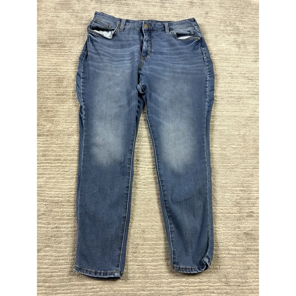 Time and Tru Jeans Womens‎ 14 Blue Denim Cotton Blend High Rise Skinny